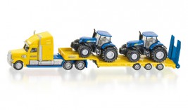 1:87-es teherautó + 2 New Holland traktor