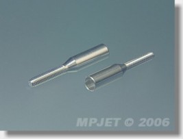 Duralumínium rúdvég 6 mm átmérőjű csőhöz, jobbmenetes M2 (2 db)