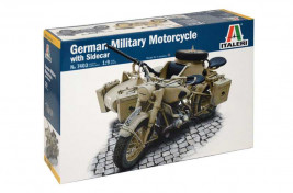 1:9-es német katonai motorkerékpár oldalkocsival