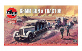1:76 88 mm-es ágyú és traktor (klasszikus készlet VINTAGE katonai)