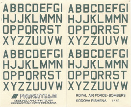 1:72 Kódová písmena Royal Air Force - Bombers