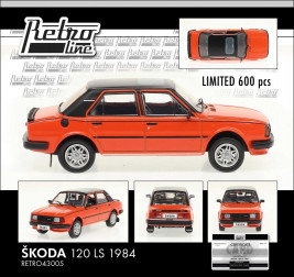1:43 Škoda 120 LS (1984), export változat – narancssárga/fekete