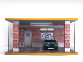 PN Racing Route66 1/28 méretarányú valósághű autógarázs 2 parkolóhellyel